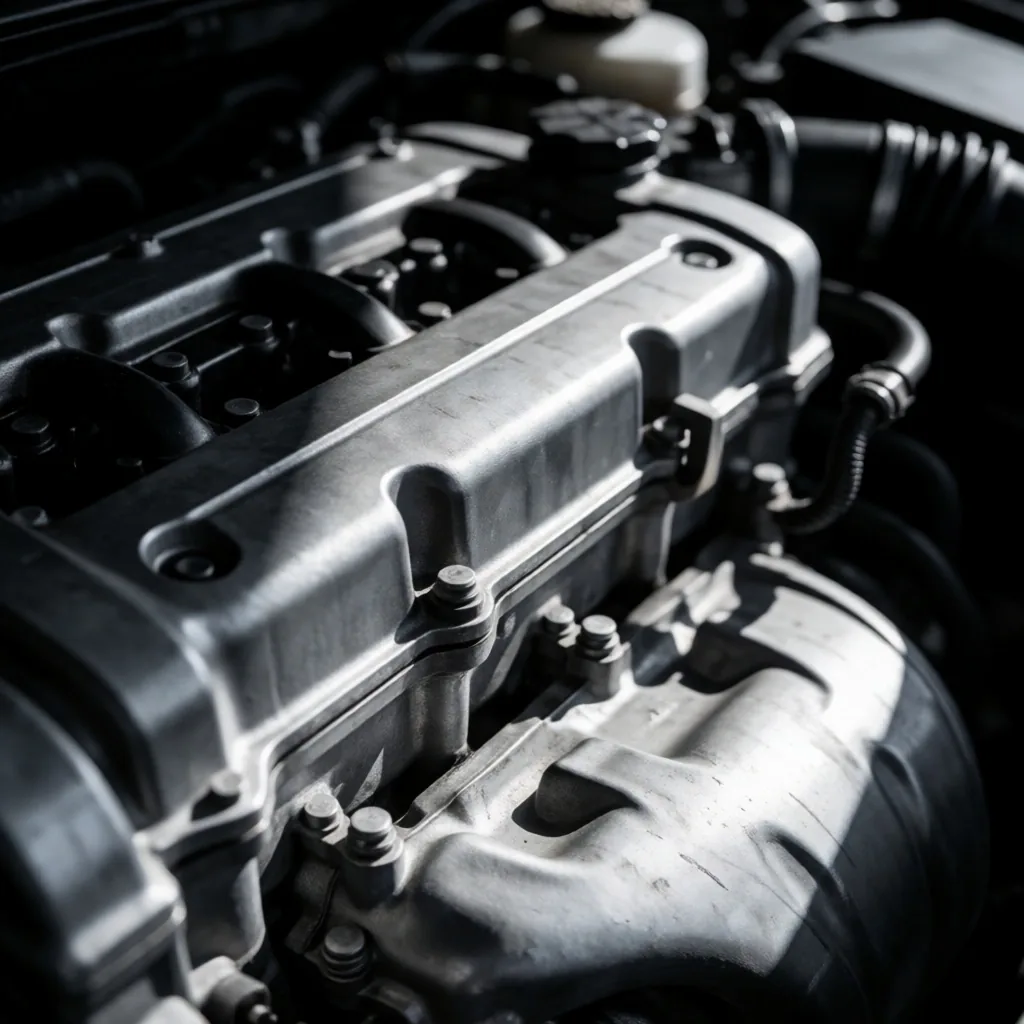 Detalle de motor en estudio de inspección profesional