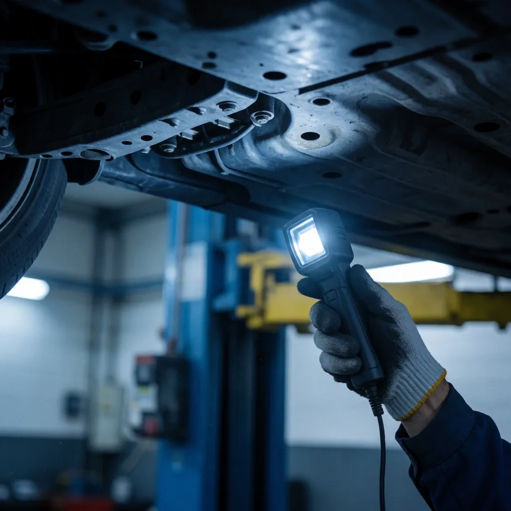 Estructura de chasis en inspección