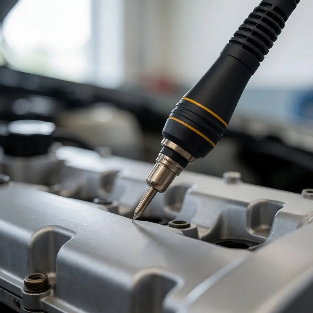 Detalle de motor en estudio de inspección